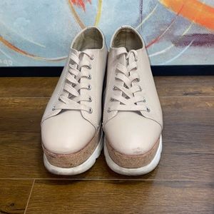Steve Madden Platform Beige Leather Sneaker